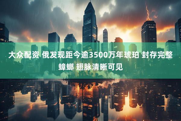 大众配资 俄发现距今逾3500万年琥珀 封存完整蟑螂 翅脉清晰可见